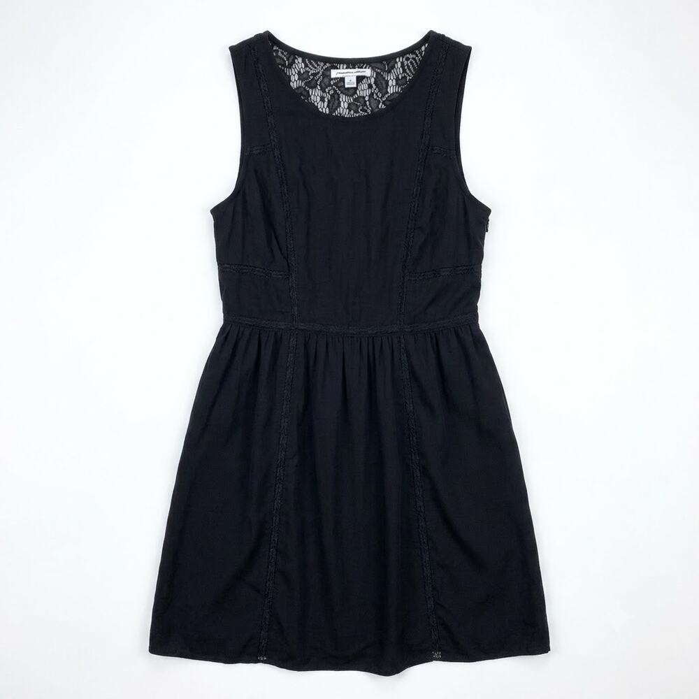 American Eagle Lace Back Mini Dress Black Sleeveless Dressy Casual Womens 4